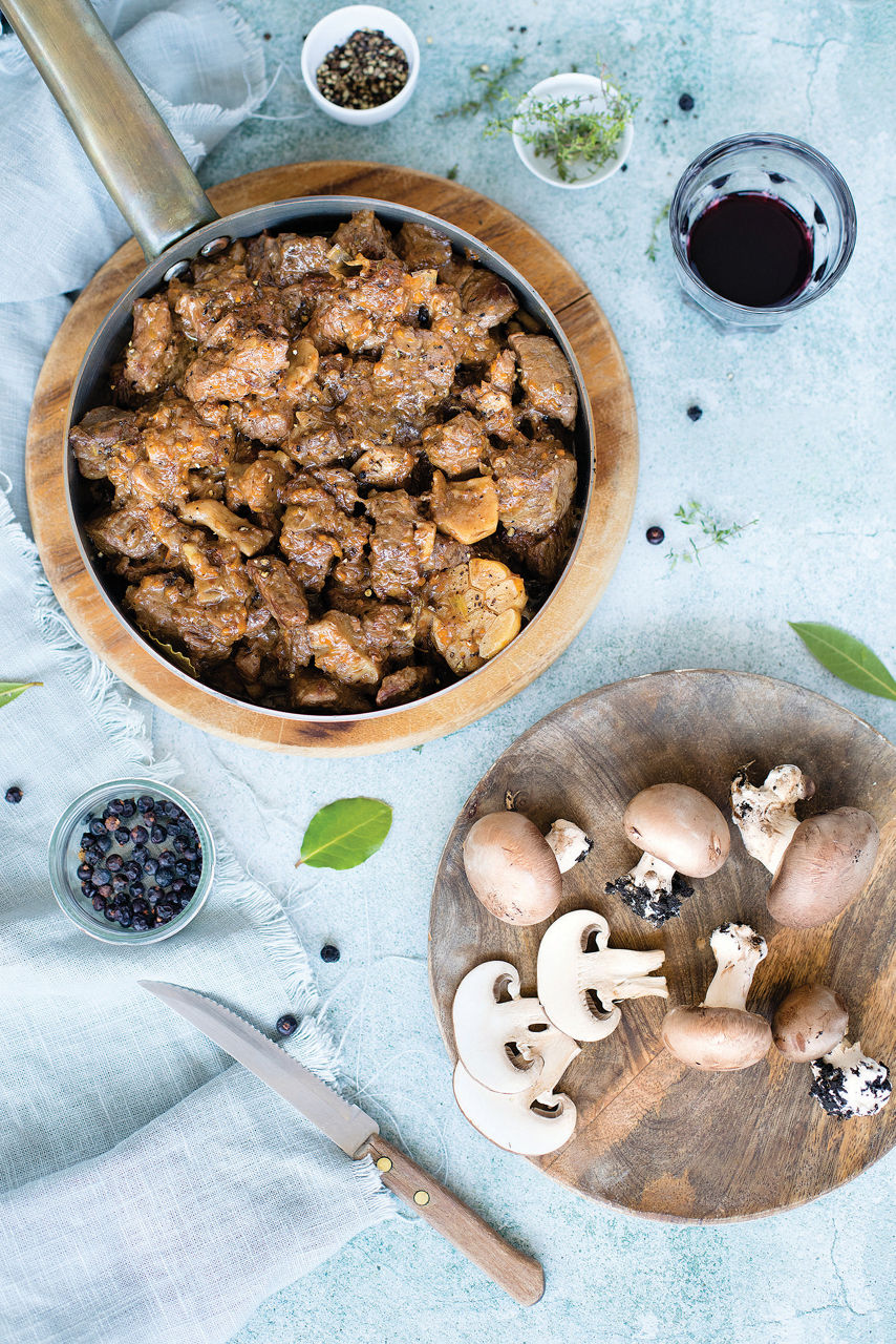 Spezzatino di manzo con funghi